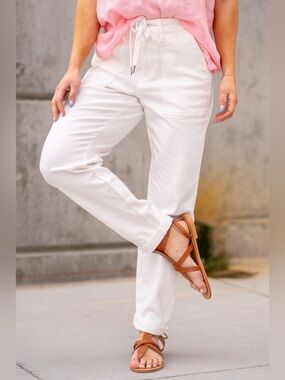 NWT Judy Blue Heather Jogger Jeans Ecru High Rise Cuffed Size 22W